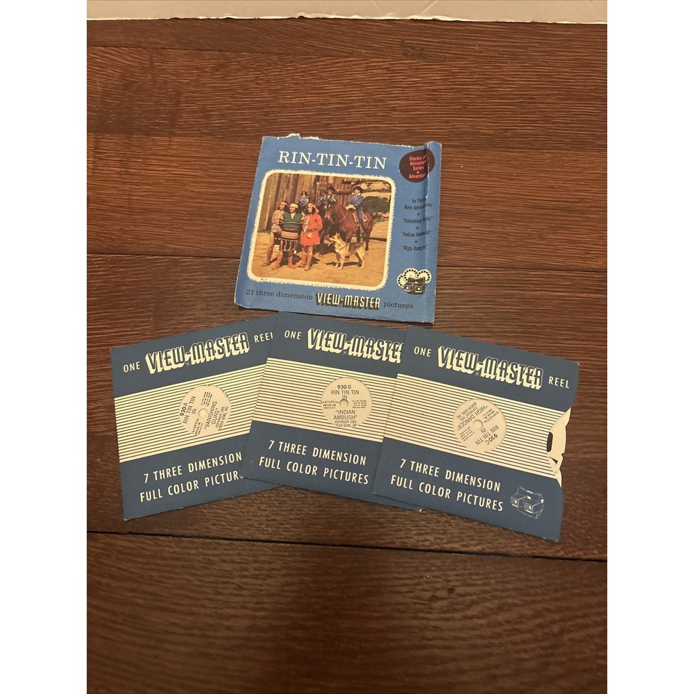 View Master 930-A-B-C, Rin-Tin-Tin, S3 Packet, Sawyer's Vintage, 3 Reel Set 1955